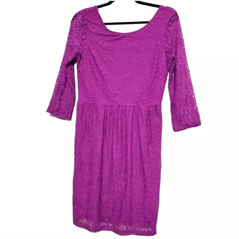 Y2K American Eagle Outfitters Sheer Lace Dress Size M Floral Open Back Purple